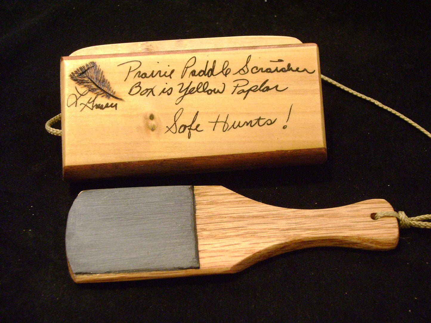 Poplar and Walnut/Slate Paddle scratch Box Call