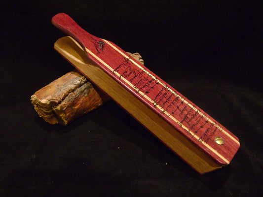 Butternut and Purpleheart Short Box Paddle Call